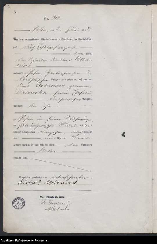 Obraz 4 z jednostki "Księga miejscowa urodzeń tom III[Rejestr główny urodzeń]"