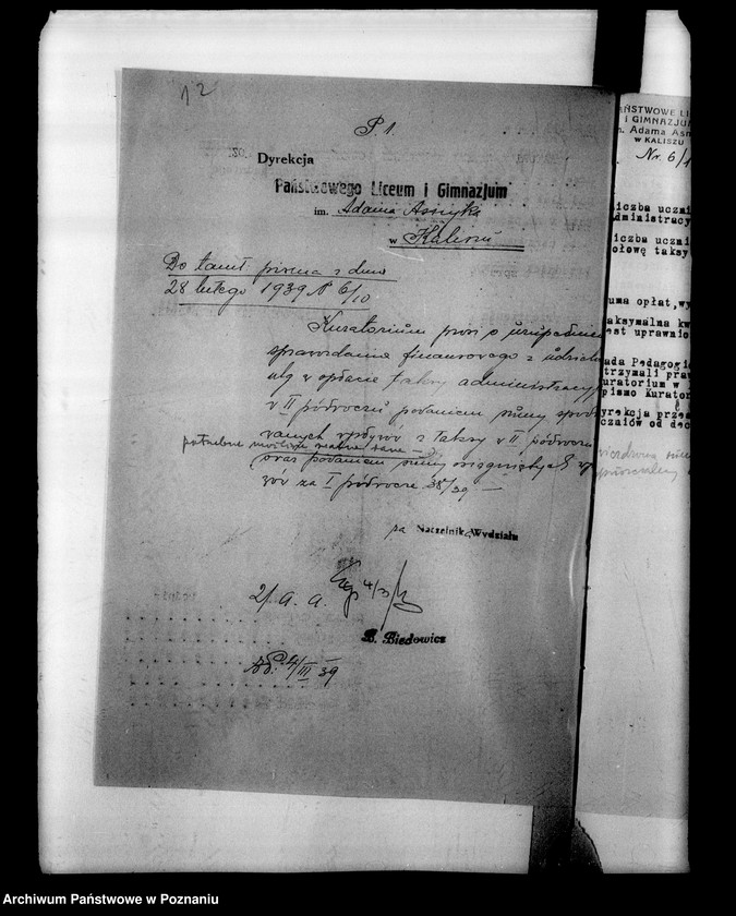 Obraz 16 z jednostki "Państwowe Gimnazjum imienia Adama Asnyka- Kalisz"