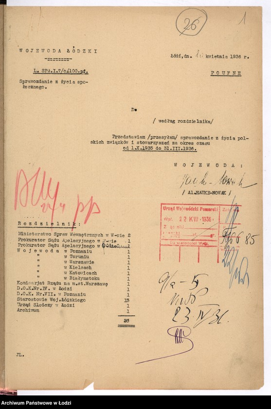 Obraz 4 z jednostki "[Półroczne sprawozdania wojewody z życia polskich organizacji związkowych i stowarzyszeń]"