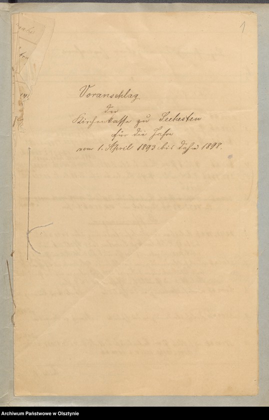 image.from.unit.number "Veranschlag der Kirchenkasse zu Seehesten"