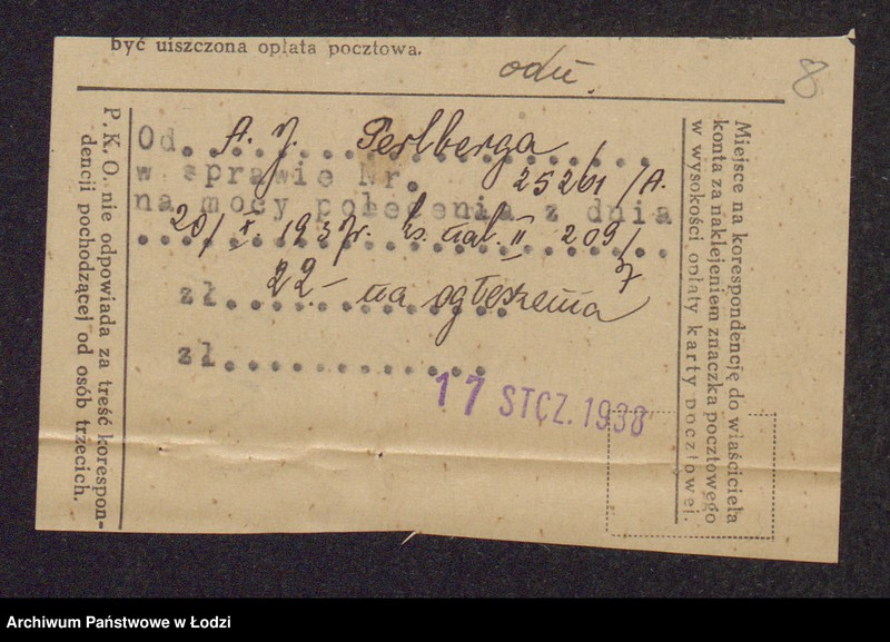 Obraz 10 z jednostki "Abram Jakub Perlberg- tkalnia i skręcalnia zarobkowa"