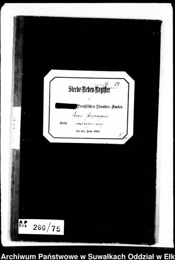 image.from.unit.number "Sterbe-Neben-Register des Preussischen Standes-Amtes Gross Strengeln Kreis Angerburg"