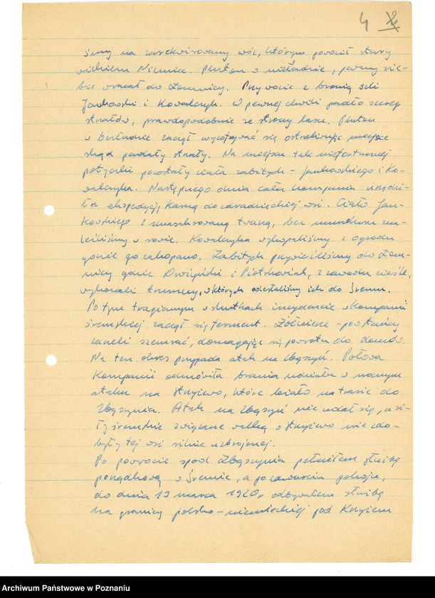 Obraz 17 z jednostki "Relacje i wspomnienia dotyczące powstania wielkopolskiego: 1. Zbąszyń, powiat Nowy Tomyśl, województwo poznańskie, 2. Zdziechowa, powiat Gniezno, województwo poznańskie, 3. Zduny, powiat Krotoszyn, województwo poznańskie."