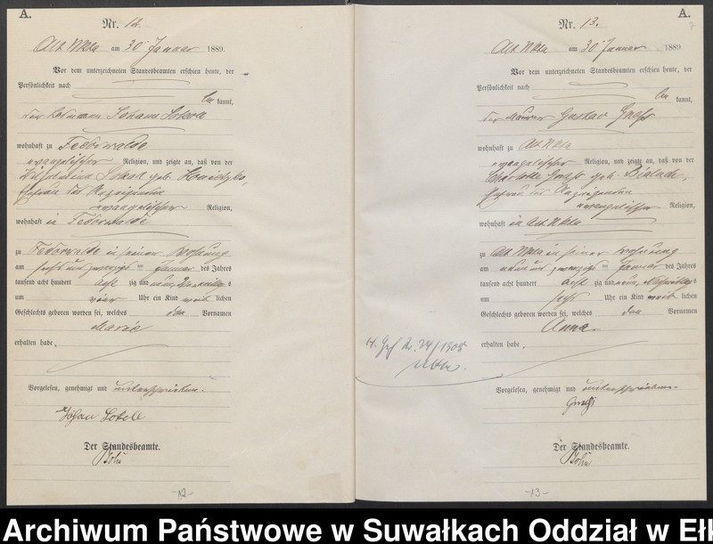 image.from.unit.number "[Geburts-Haupt-Register des Königlichen Preussischen Standes-Amtes Ukta Kreis Sensburg]"