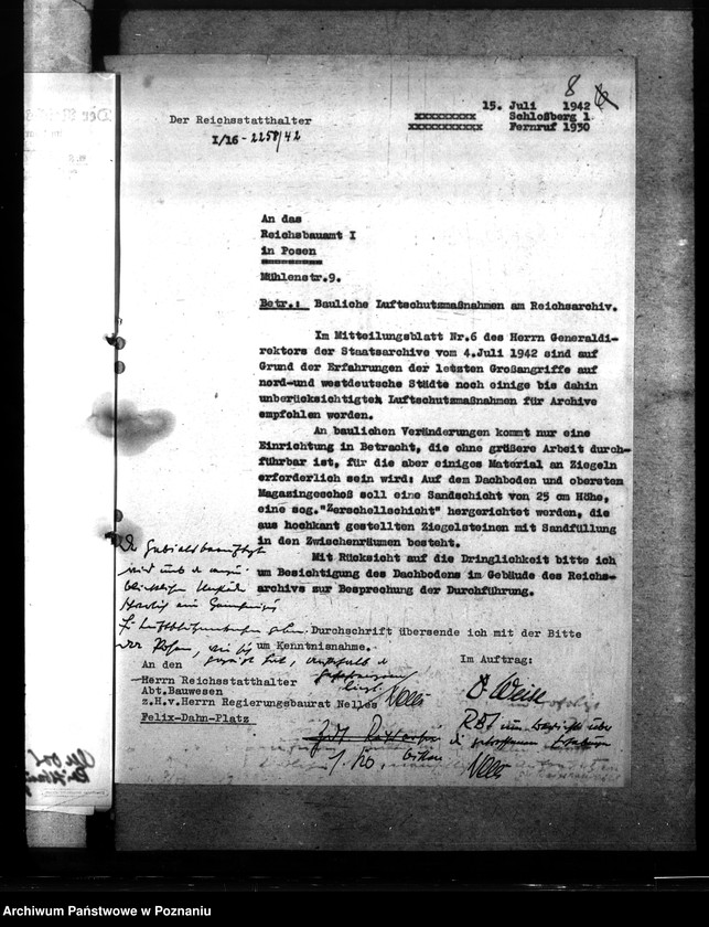 Obraz 12 z jednostki "Umbau des Reichsarchivs zu Posen"