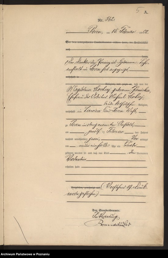 Obraz 8 z jednostki "Księga miejscowa urodzeń t. II"