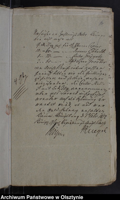 image.from.unit.number "Dienst Emolumenten u. Bonification-Tabelle u. Korrespondente"