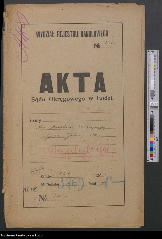 Obraz 2 z jednostki "Oskar Górski, Adolf Jahnz - Dom Handlowo-Ekspedycyjny, Górski, Jahnz i S-ka- Dom Handlowo-Ekspedycyjny"