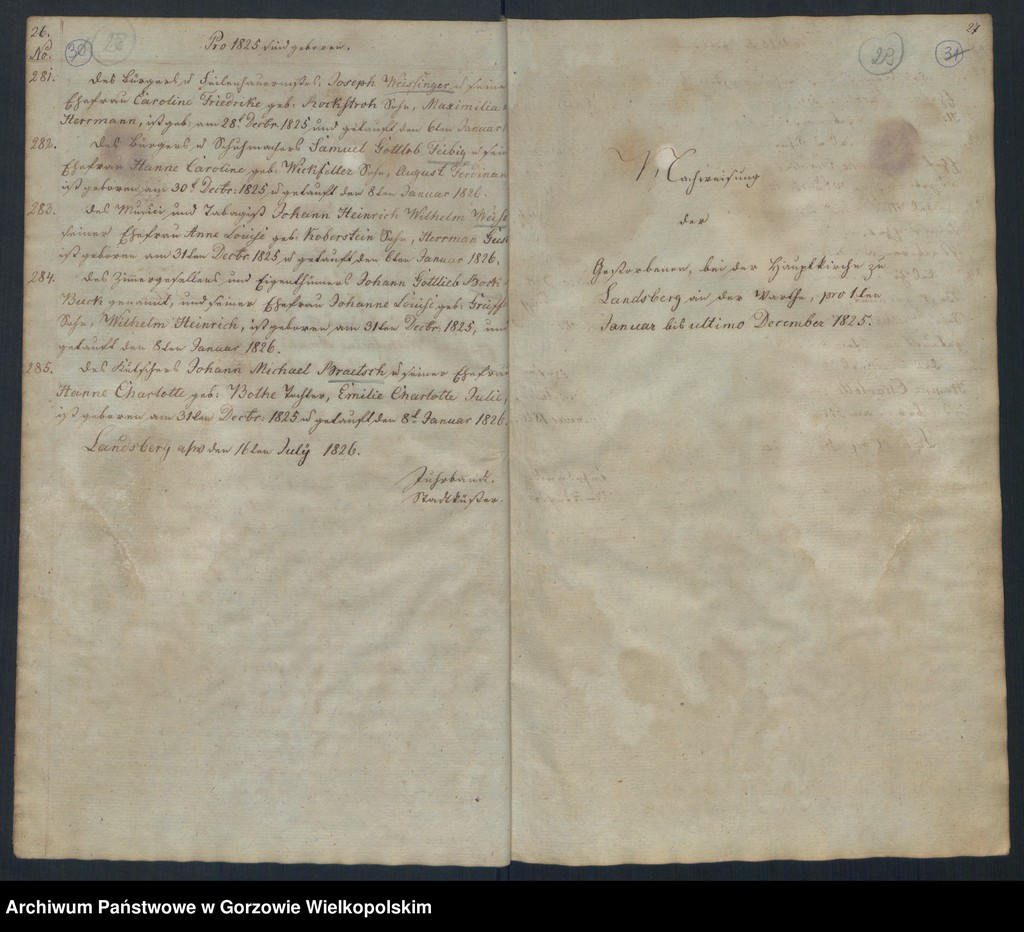 image.from.unit.number "Duplikate der Kirchenbücher der Hauptkirche zu Landsberg an der Warthe"