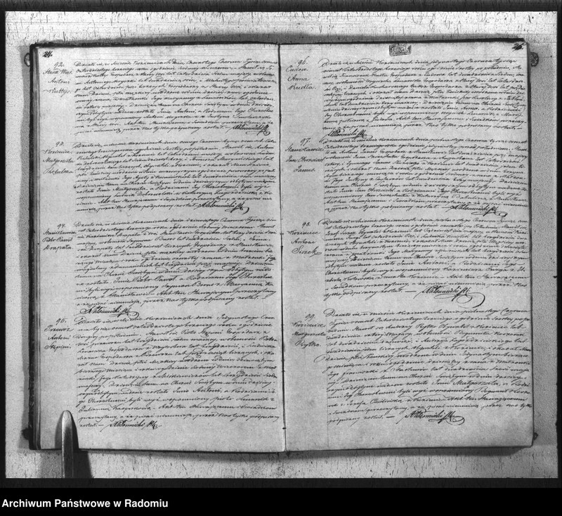 Obraz 15 z jednostki "Duplikat Aktów Cywilno - Religijnych Urodzenia, Zaślubienia i Zejścia Parafii Kozienice Rok 1843 służący"