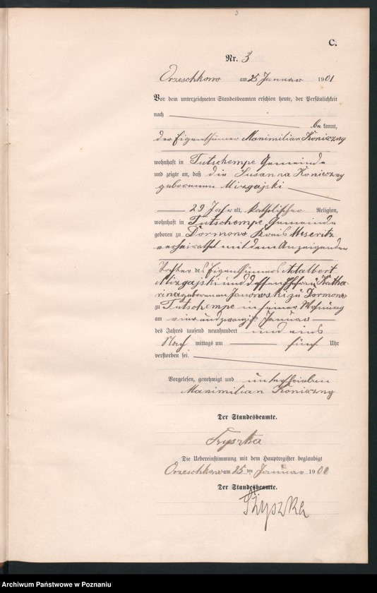 Obraz 6 z jednostki "Sterbe-Neben-Register"