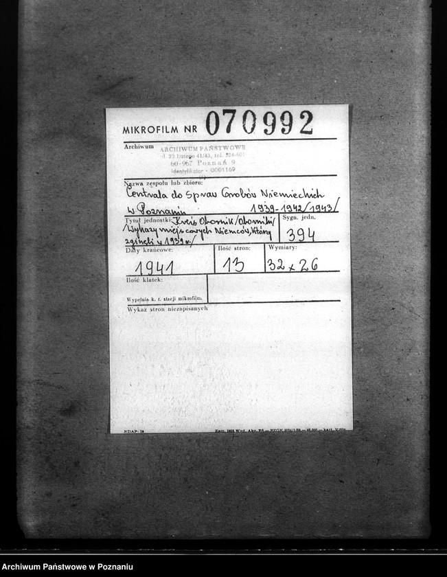 Obraz 2 z jednostki "Kreis Obornik (Oborniki). Wykazy miejscowych Niemców, którzy zginęli w 1939 roku"