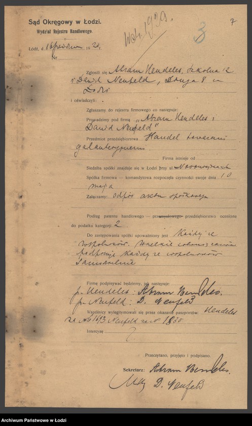 Obraz 9 z jednostki "Abram Hendeles i Dawid Nenfeld- handel towarem galanteryjnym"