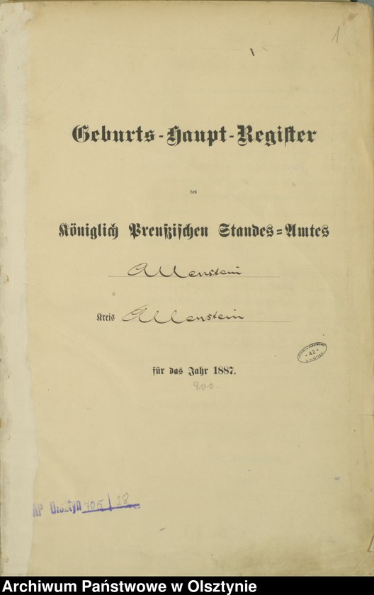 image.from.unit.number "Geburts-Haupt-Register TomI,Nr 1 - 393"