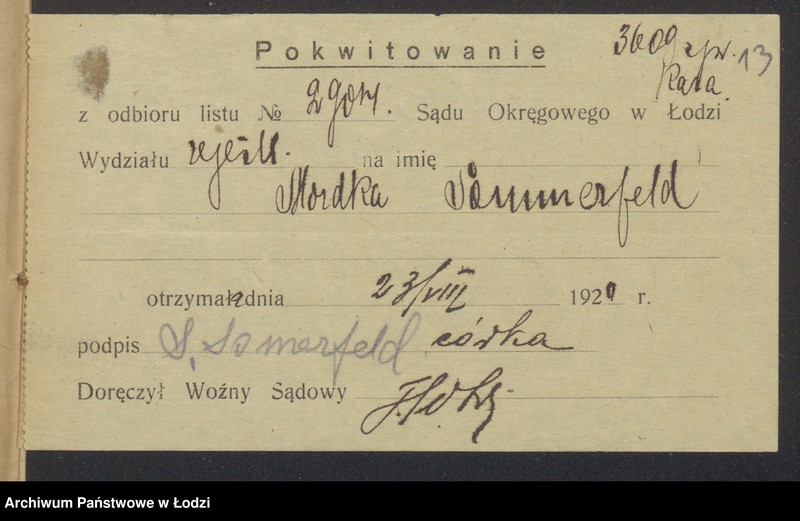 Obraz 15 z jednostki "Mordka Sommerfeld- sprzedaż przędzy i manufaktury"