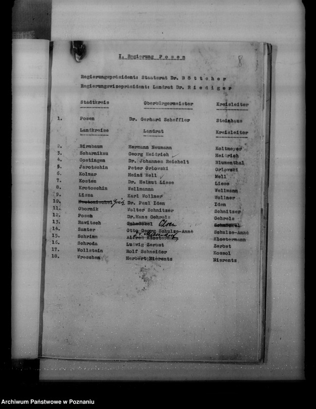 Obraz 13 z jednostki "Spisy i personalia urzędników, landratów oraz urzędników landrackich, miejskich i komisarzy obwodowych"