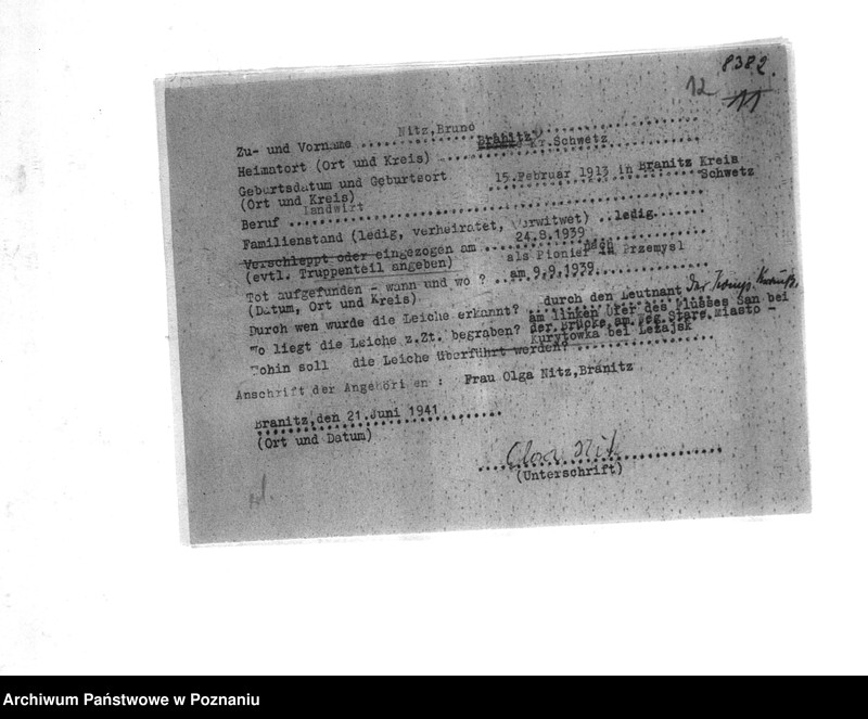 Obraz 16 z jednostki "Amtliche Meldungen Kreis Schwetz (Świecie)"