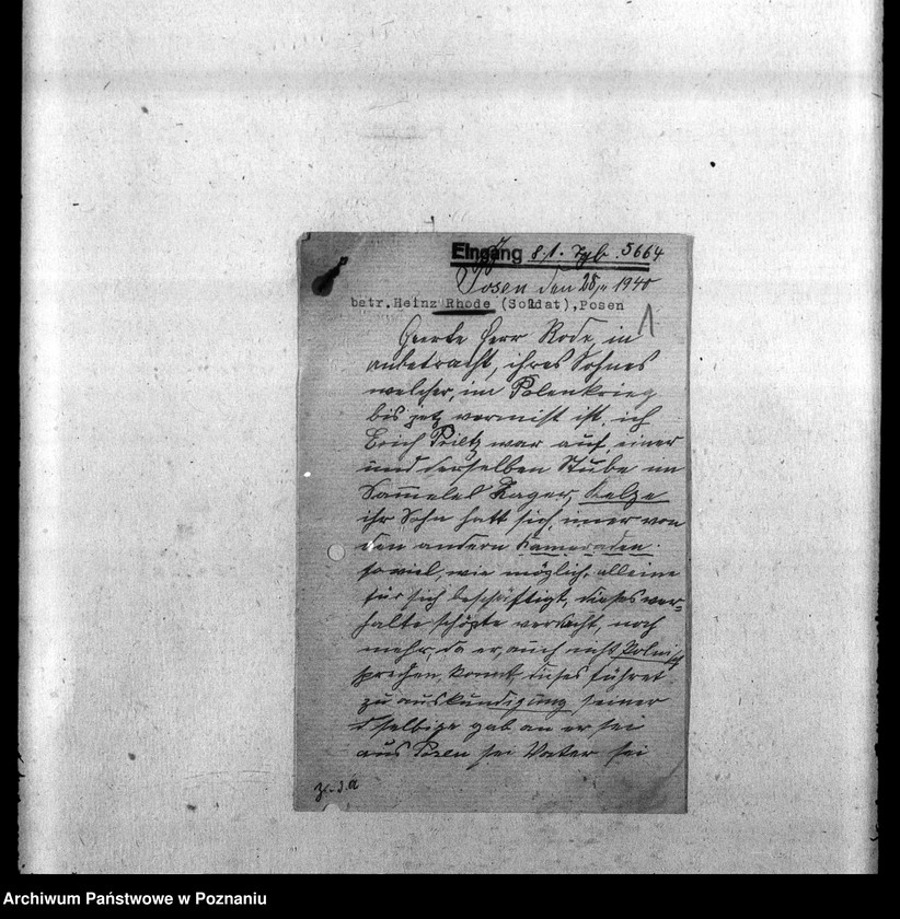 Obraz 5 z jednostki "Korespondencja w sprawie miejscowych Niemców ze Śląska, Wielkopolski i Poznania, którzy zginęli w 1939 roku"