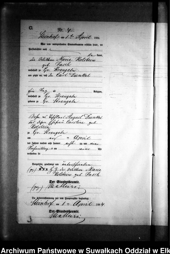 image.from.unit.number "Sterbe-Neben-Register des Preussischen Standes-Amtes Gr. Strengeln Kreis Angerburg"