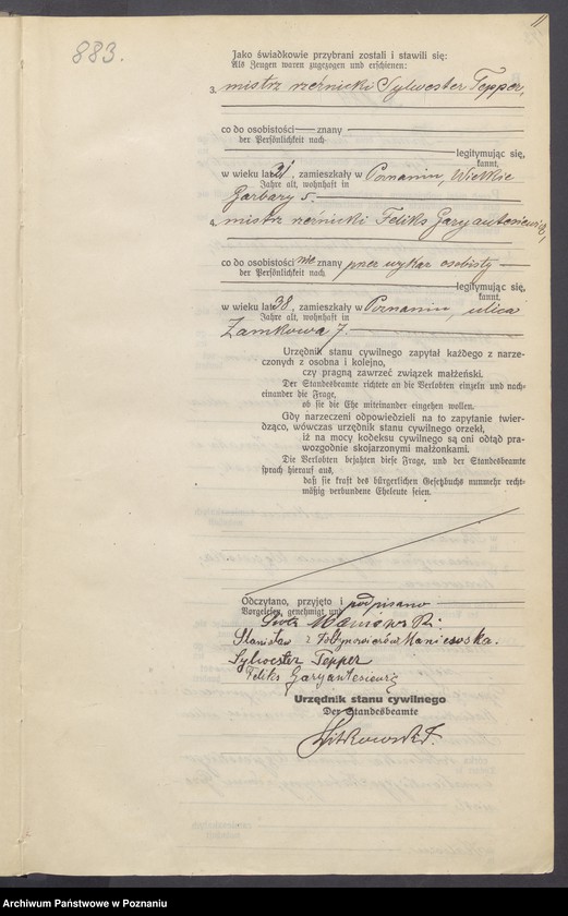 Obraz 13 z jednostki "Księga miejscowa małżeństw tom IV[Rejestr główny małżeństw]"
