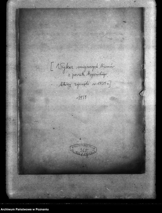 Obraz 4 z jednostki "Wykaz miejscowych Niemców z powiatu kępińskiego, którzy zgineli w 1939 roku"