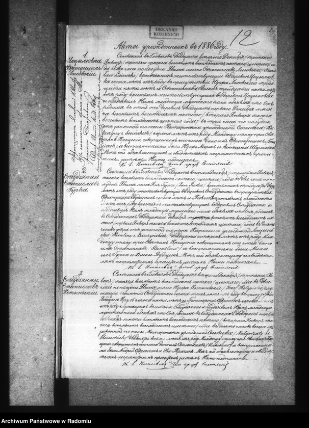 image.from.unit.number "[Duplikat akt urodzonych, zaślubionych i zmarłych parafii Głowaczów za 1886 rok]"