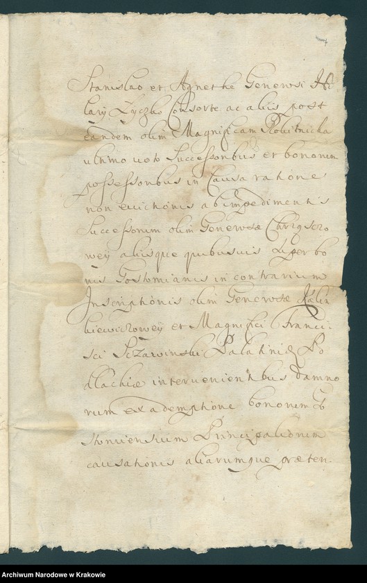 image.from.unit.number "Szczawińscy - Franciszek, wojewodzic podlaski: 1. Akta procesowo-majątkowe z Wilczewskimi 1671; 2. Akta spadkowe po Franciszku - żony Aleksandry i syna Jerzego 1691-1709"