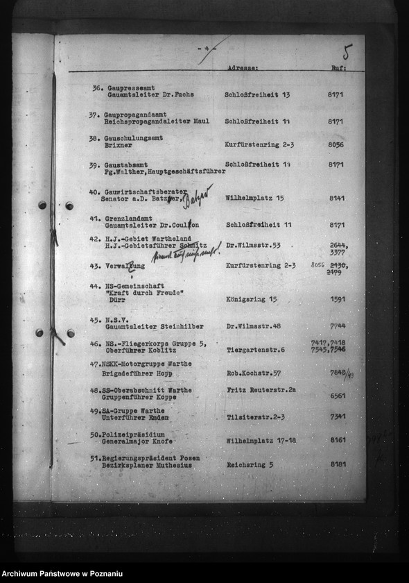 Obraz 9 z jednostki "Rozdzielnik korespondencji, okólników, zarządzeń itp."