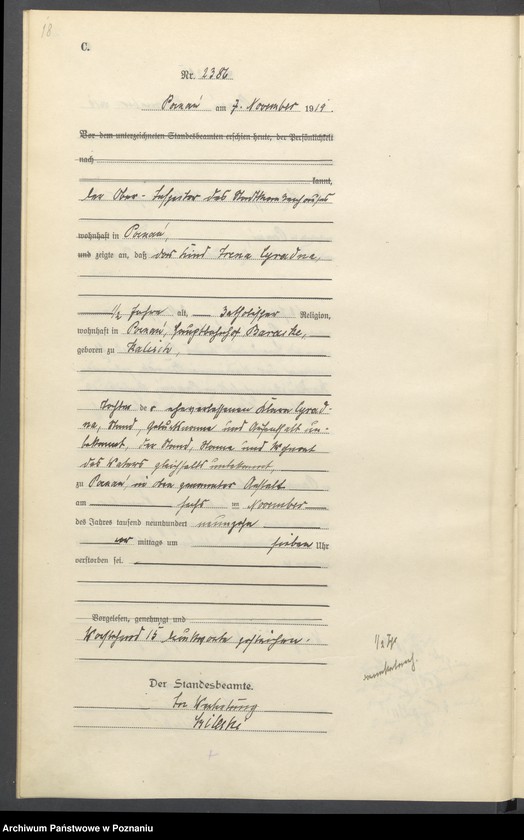 Obraz 20 z jednostki "Księga miejscowa zgonów tom VI [Rejestr główny zgonów]"