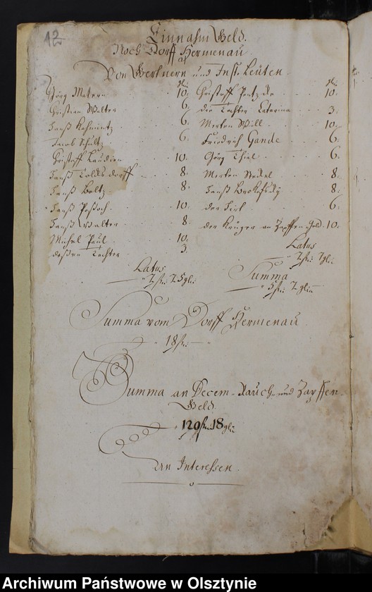 image.from.unit.number "Jahr Rechnung der Silberbachschen Kirchen"