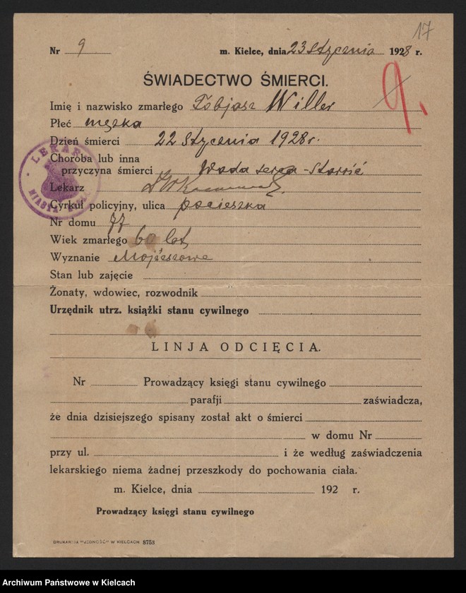 image.from.unit.number "Załączniki do akt zgonu Okręgu Bożniczego Kielce za rok 1928"