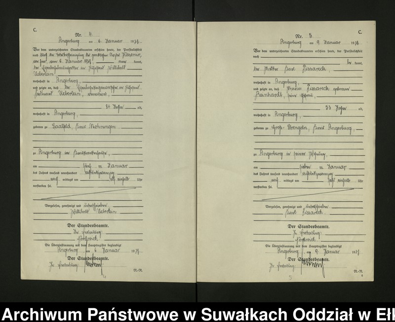 image.from.unit.number "[Sterbe - Register (Neben - Register) Standesamt Angerburg einschl. der Bezirke Gross Strengeln, Kehlen und Prinowen]"