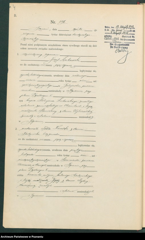 Obraz 6 z jednostki "Księga miejscowa małżeństw tom III [Rejestr główny małżeństw]"