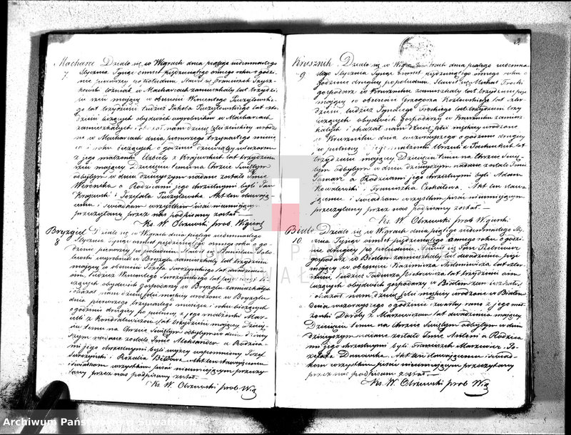 image.from.unit.number "Duplikat akt urodzonych, zaślubionych i zmarłych parafii wigierskiej na rok 1858"