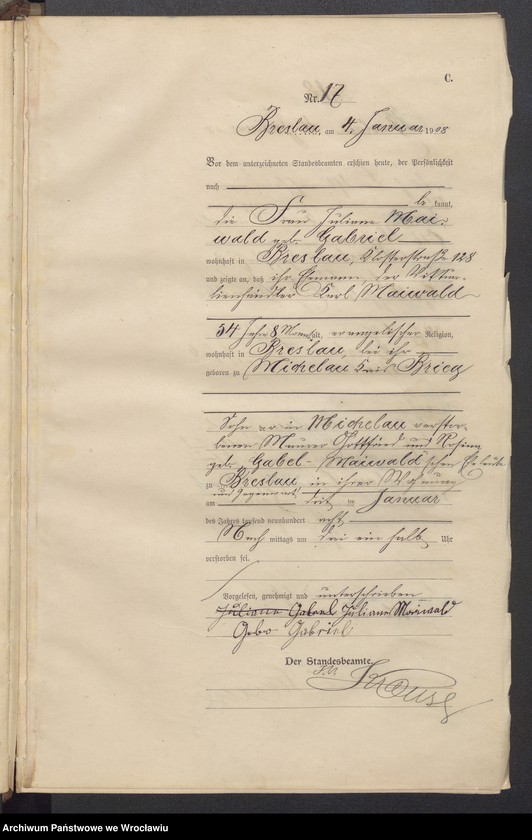 image.from.unit.number "Sterbe-Haupt-Register Breslau II 1908 Band 1"