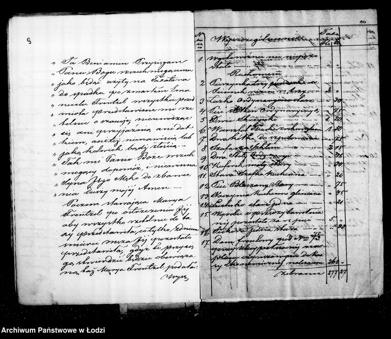 Obraz 10 z jednostki "Akta tyczące się ustanowienia opieki nad nieletnimi po zmarłym Emanuelu Frentzel"