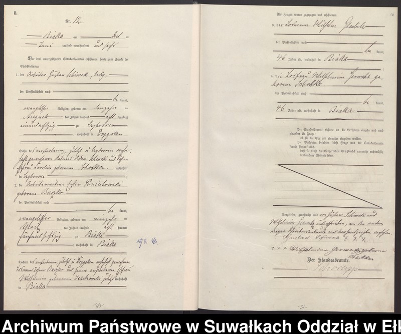 image.from.unit.number "Heirats-Haupt-Register des Königlichen Preussischen Standes-Amtes Bialla Kreis Johannisburg"