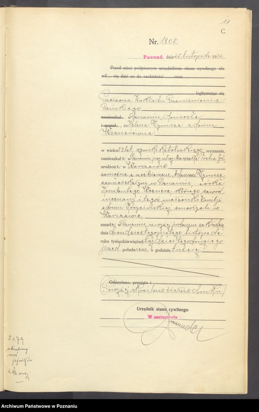 Obraz 13 z jednostki "Księga miejscowa zgonów tom IV [Rejestr główny zgonów]"