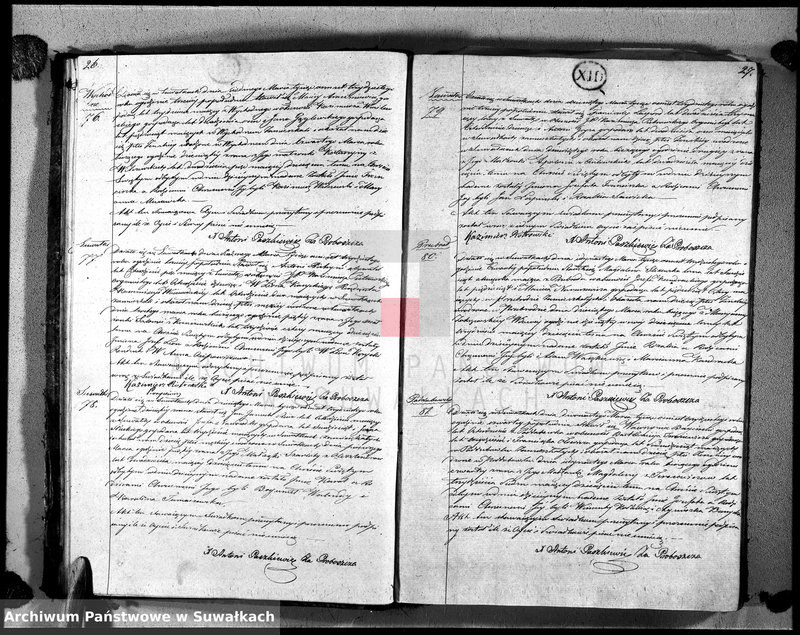 image.from.unit.number "Księga duplikat urodzonych, zaślubionych i zeszłych urzędnika stanu cywilnego, parafij suwalskiej roku 1830"