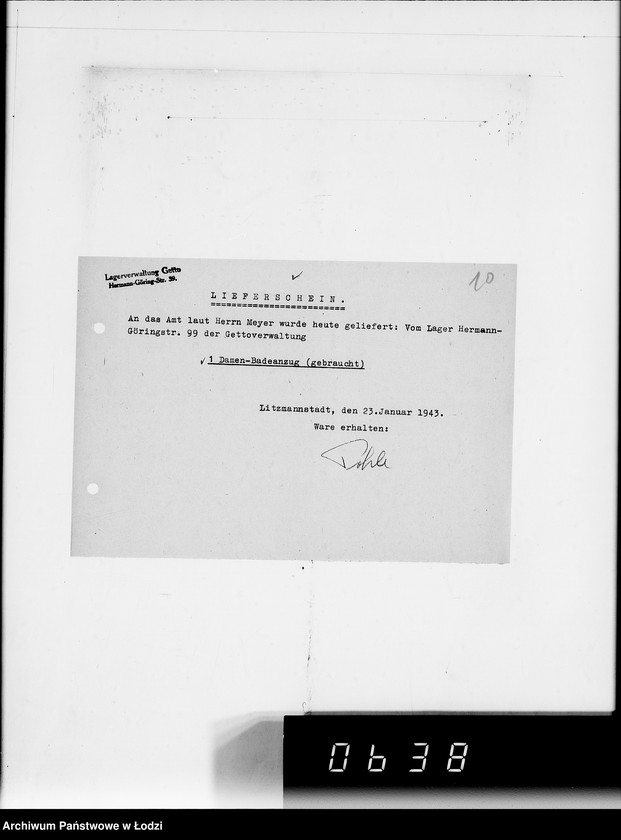 Obraz 14 z jednostki "Beschlagnahme Ausgangsbelege"