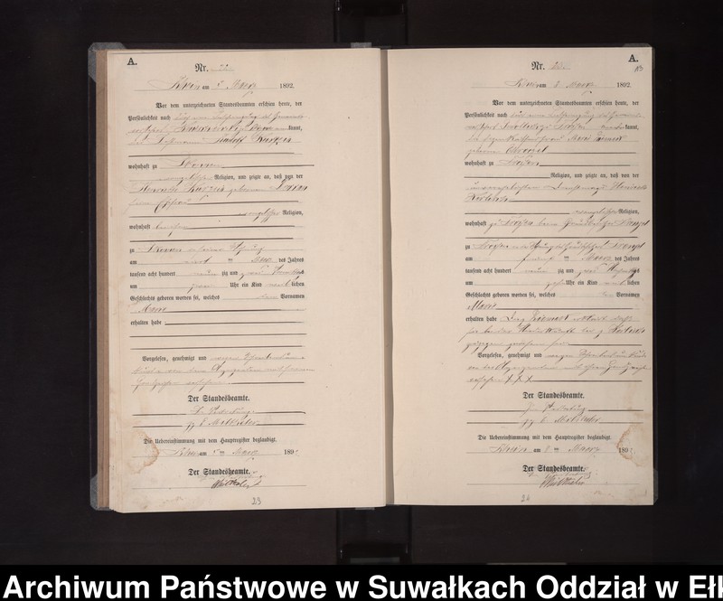 image.from.unit.number "Geburts-Neben-Register des Königlichen Preussischen Standes-Amtes Orlen Kreis Loetzen"