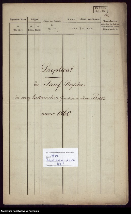 Obraz 2 z jednostki "Duplikat des Taufregisters"