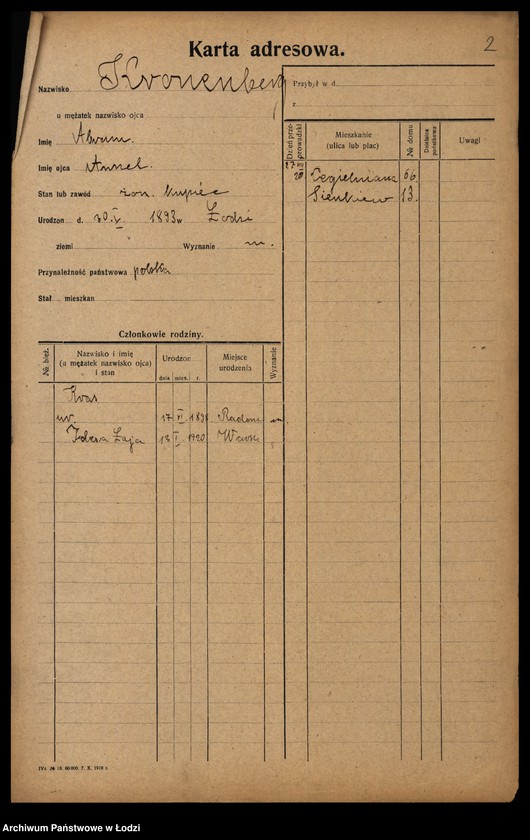 Obraz 4 z jednostki "[Spis ludności Łodzi] Kronenberg - Krugman"