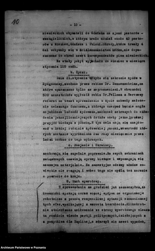 Obraz 14 z jednostki "Sprawozdania sytuacyjne miesięczne za miesiące styczeń, luty 1926 r."