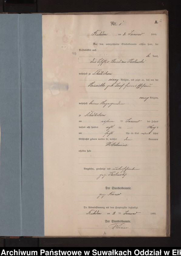 image.from.unit.number "Geburts-Neben-Register des Preussischen Standes-Amtes Stasswinnen Kreis Loetzen"