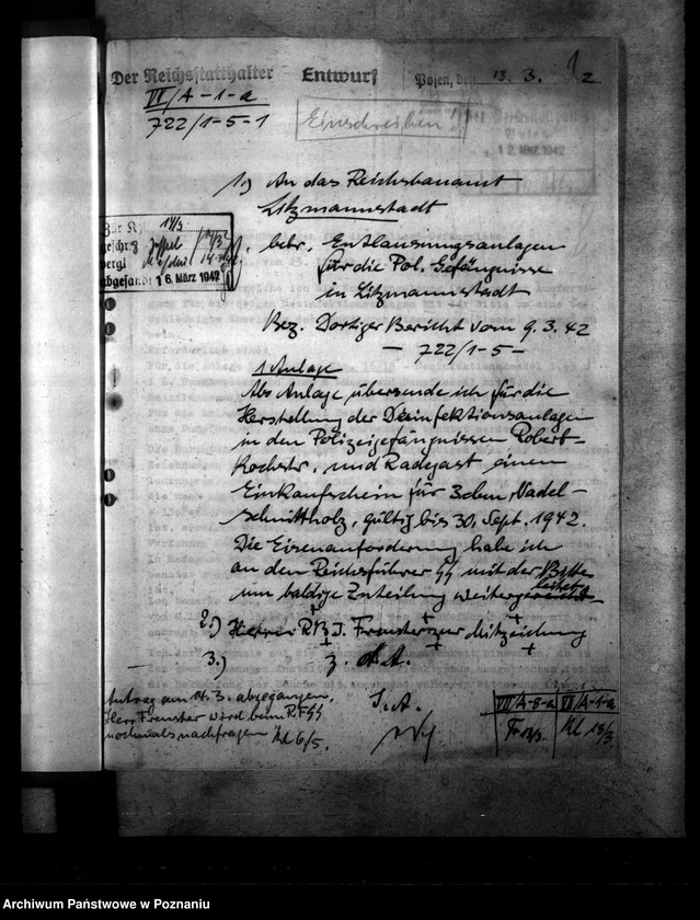 Obraz 6 z jednostki "Polizeigefängnisse - Litzmannstadt. Kutlausungsanlagen. Robert- Koch- Strasse, Radegast"