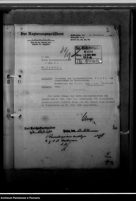 Obraz 6 z jednostki "Abordnung und Abordnungsaufhebung des Landessekretärs Herbert Sicha"