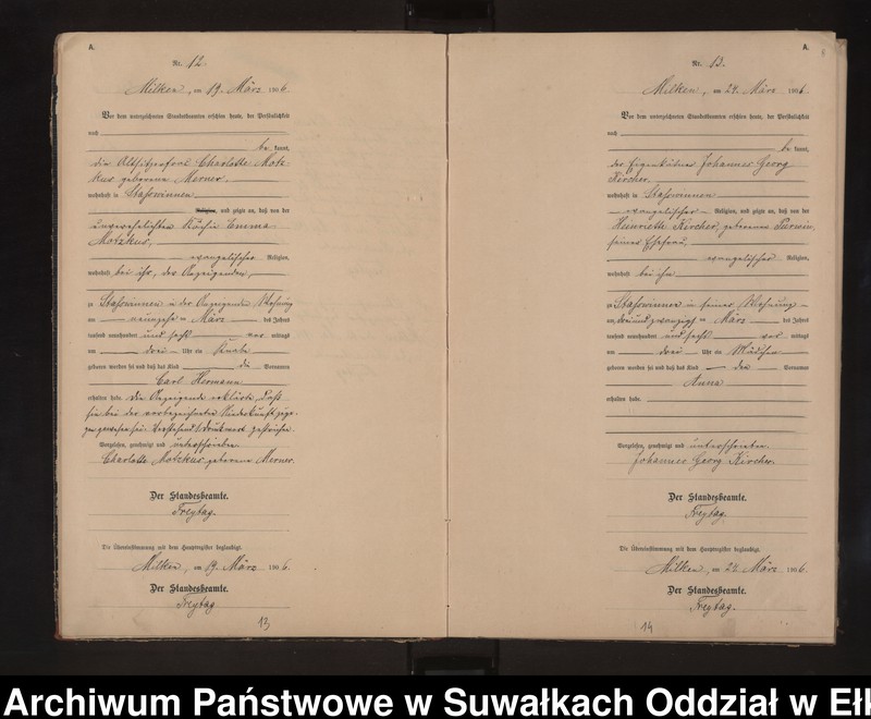 image.from.unit.number "Geburts-Neben-Register des Preussischen Standes-Amtes Stasswinnen Kreis Lötzen"