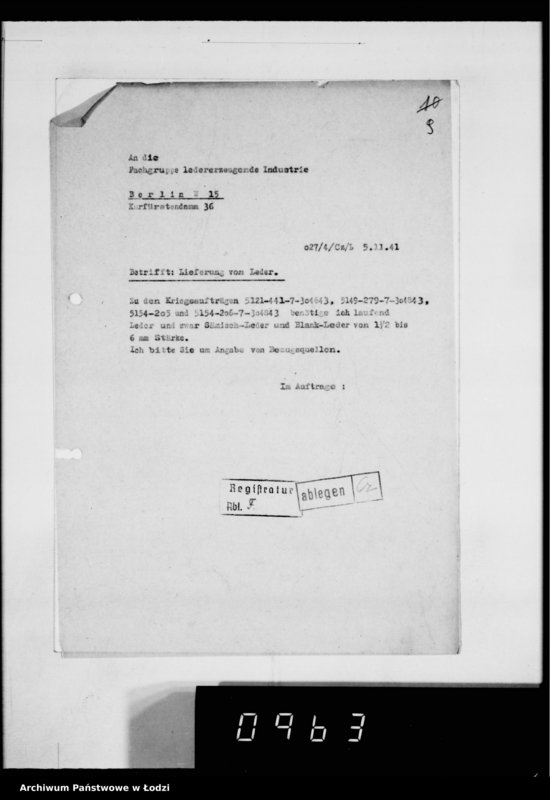 Obraz 13 z jednostki "[Korespondencja z urzędami, instytucjami i firmami]. Lit.Fa-Fy."