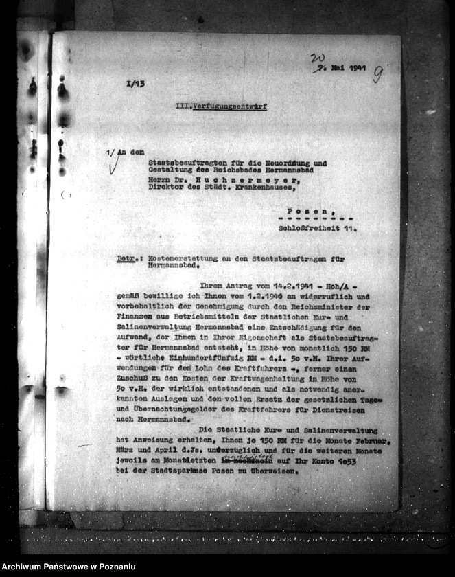 Obraz 13 z jednostki "Staatsbeauftragter für Hermannsbad. Kostenerstattung, Grundsätze"